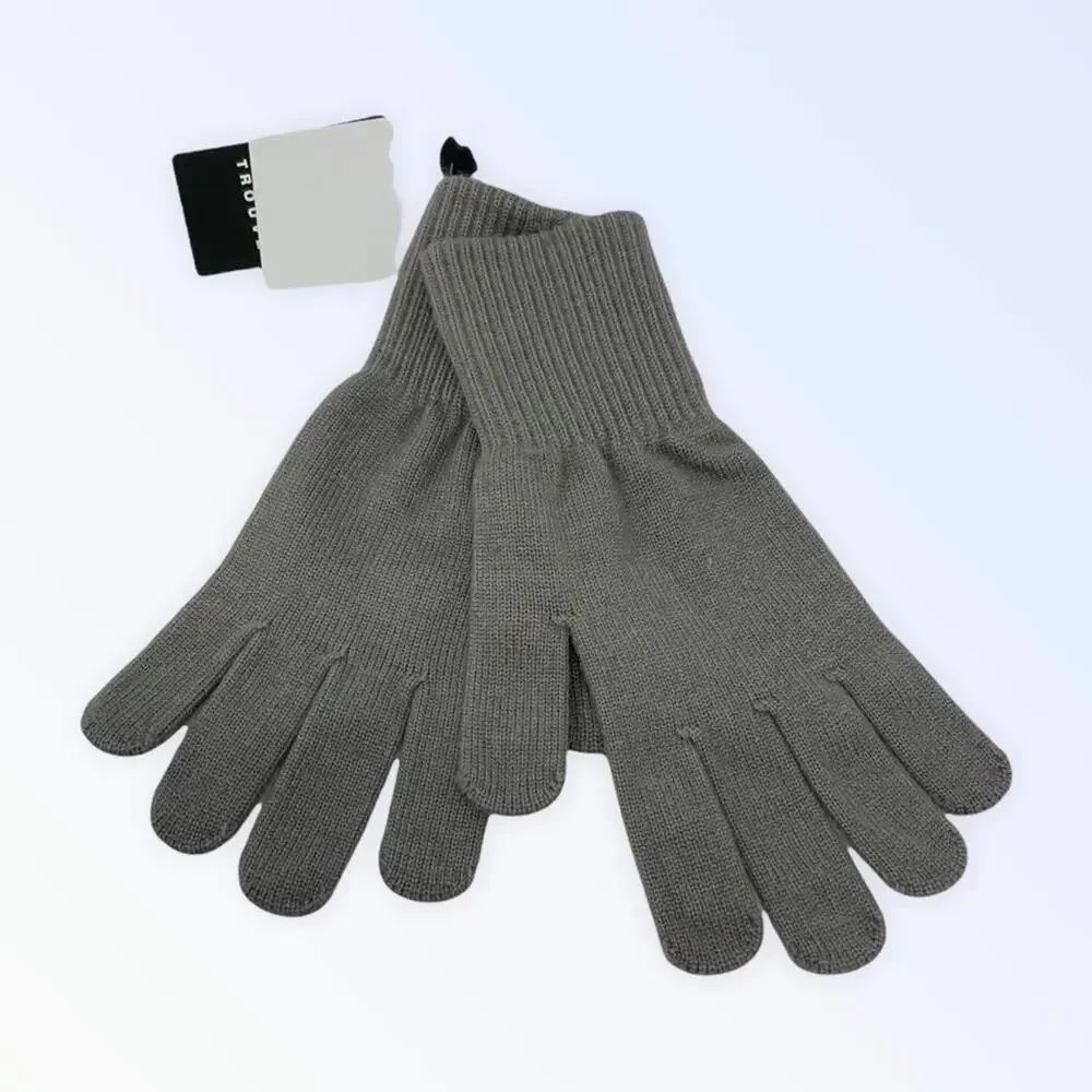 Trouve Gray Gloves Stretch Knit One Size